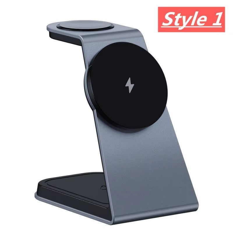 3 in 1 Magnetic Wireless Charger Stand Transparent for Iphone 12 13 14 Pro Max Apple Watch Airpods Fast Charging Dock Station